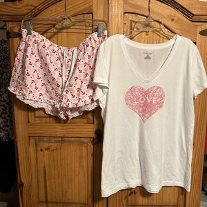 Jasmine & Ginger Anchor and Hearts 2 piece Pajamas Set
